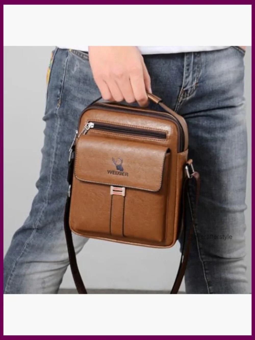 Vintage PU Leather Messenger Bag Crossbody Shoulder Purse Satchel Pouch